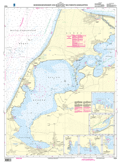 Duitse kaart 1624 - Boddengewässer von Bodstedt bis Ribnitz-Damgarten